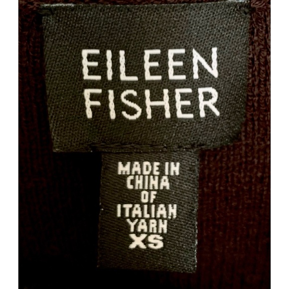 Eileen Fisher sweater brown cardigan open front fringe italian yarn - Picture 2 of 6